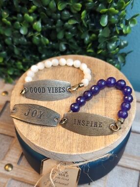 Interchangeable Plate & Stone Bracelet Collection By Lenny & Eva